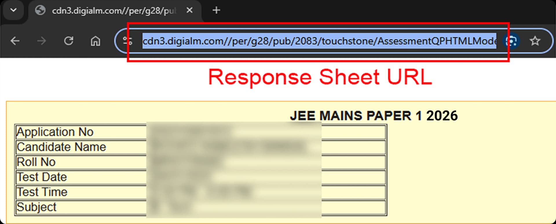 How to copy response sheet URL from browser